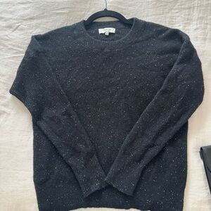 Madewell 100% Cashmere Women’s Black Speckled / Marled Crewneck Sweater Small